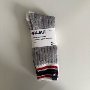 5/$5 Pajar Gray and Red Crew Boot Socks